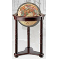 Westminster 16" Antique Ocean Floor Globe w/ 3 Leg Cherry Finish Stand